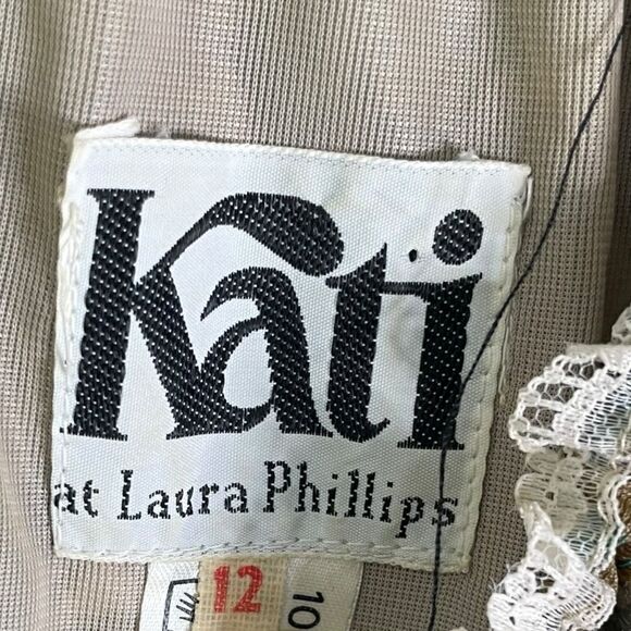 Vintage Kati for Laura Phillips 1970s Maxi Dress Green Blue Floral 12 - Picture 8 of 13